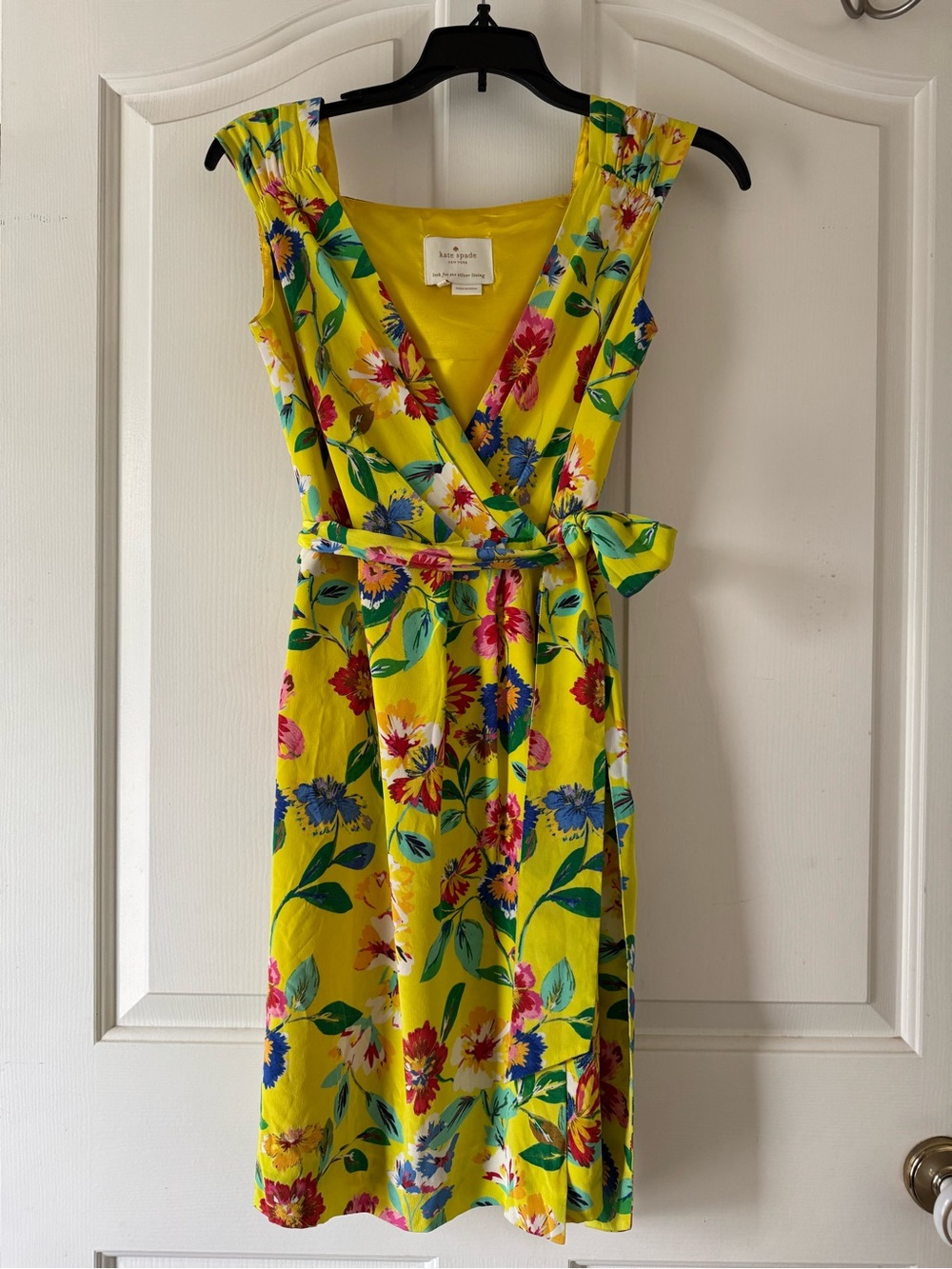 Kate Spade, Silk, floral print wrap dress. Size 2